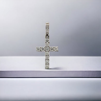 Kenzy Mii- Sterling Silver Micro Egyptain Ankh Moissanite Unisex Pendant