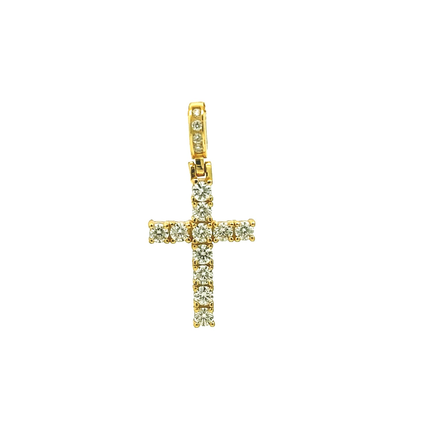 Kenzy Mii- Sterling Silver Moissanite Unisex Cross Pendant