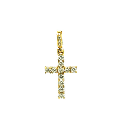 Kenzy Mii- Sterling Silver Moissanite Unisex Cross Pendant