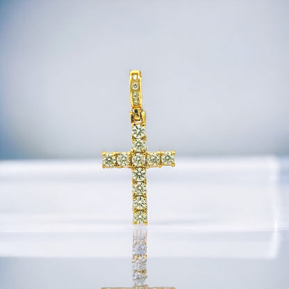Kenzy Mii- Sterling Silver Micro Egyptain Ankh Moissanite Unisex Pendant