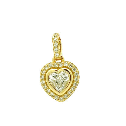 Kenzy Mii- Sterling silver Moissanite Heart Men's Pendant