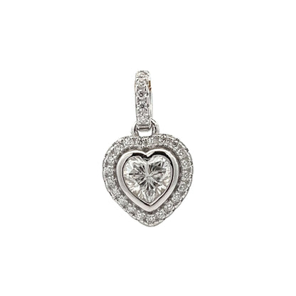 Kenzy Mii- Sterling silver Moissanite Heart Men's Pendant