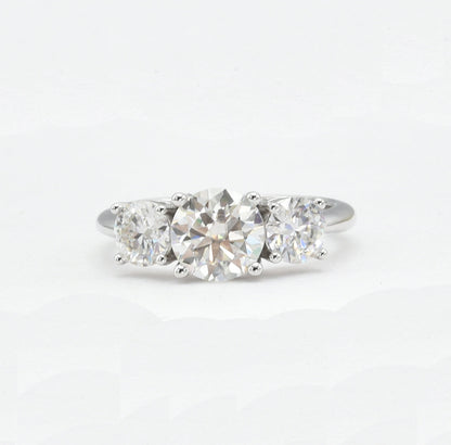 Kenzy Mii- 925 Sterling Silver Bostonian 3-Stone Engagement Women's Ring