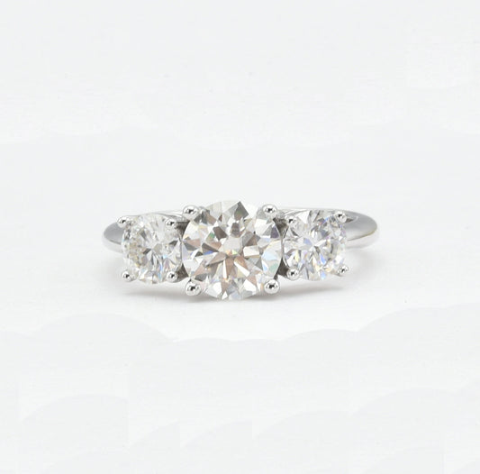 Kenzy Mii- 925 Sterling Silver Bostonian 3-Stone Engagement Women's Ring