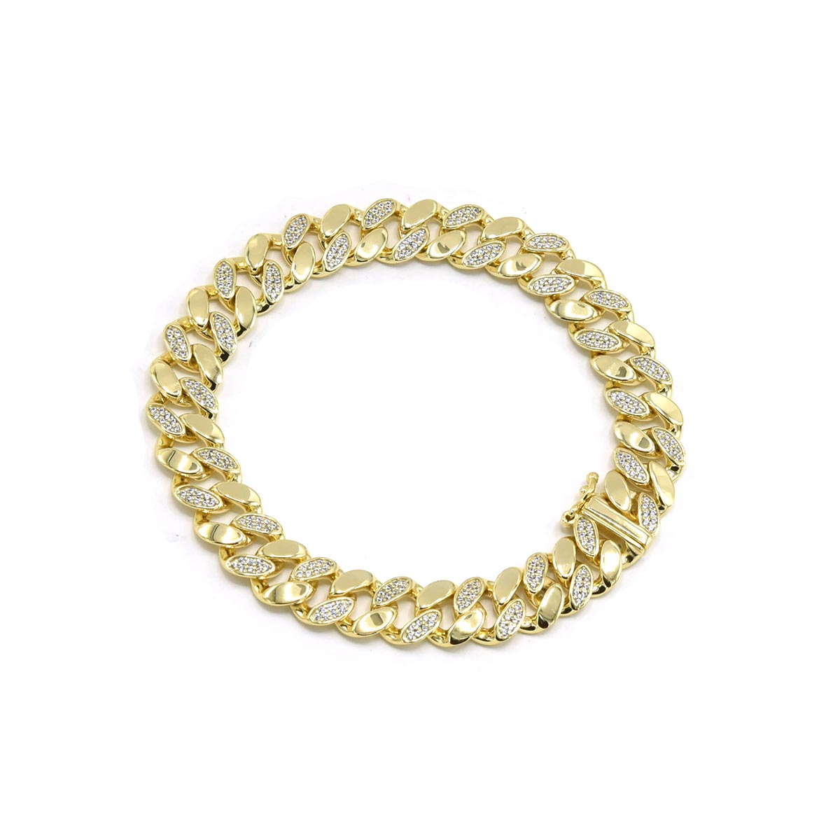 Kenzy Mii - 925 Sterling Silver Freezy Iced Out Cuban Unisex Bracelet