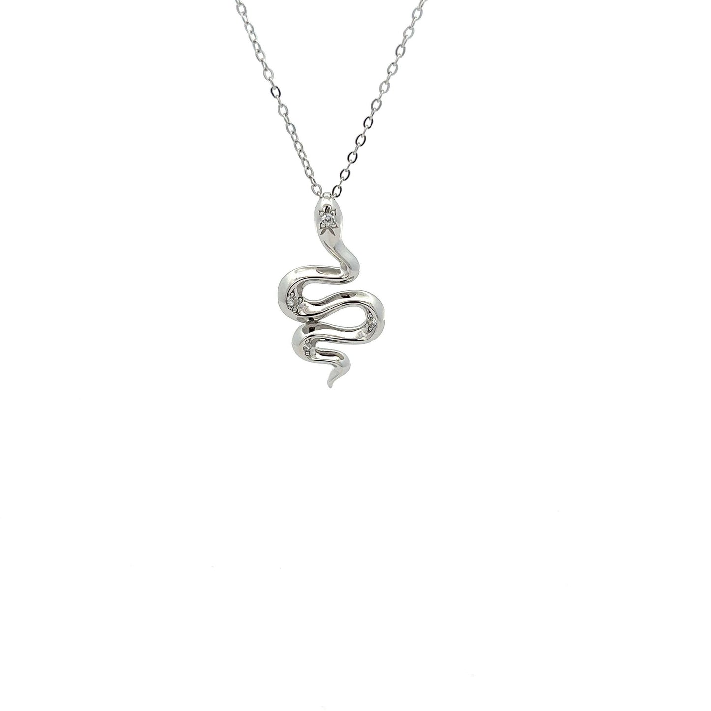 Kenzy Mii - 925 Sterling Silver Snake Wrap Shape Women's Necklace