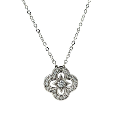 Kenzy Mii - 925 Sterling Silver Four-Leaf Clover Women's Necklace