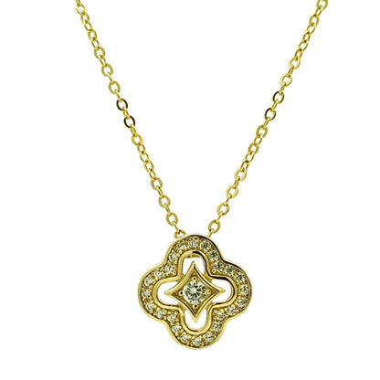 Kenzy Mii - 925 Sterling Silver Four-Leaf Clover Women's Necklace