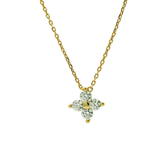 Kenzy Mii - 925 Sterling Silver Anthea Four Stone Women's Necklace