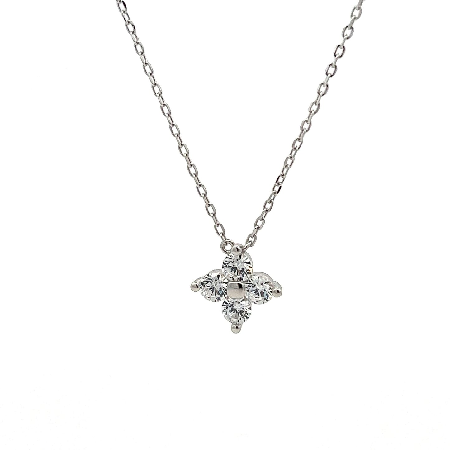 Kenzy Mii - 925 Sterling Silver Anthea Four Stone Women's Necklace
