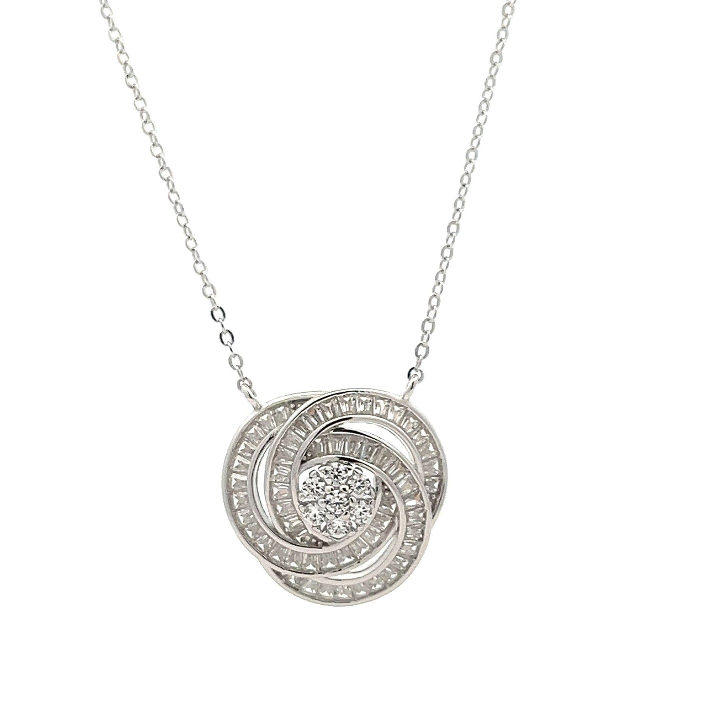 Kenzy Mii - 925 Sterling Silver Cubic Zirconia Chain Choker Women's Necklace