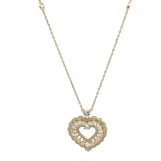 Kenzy Mii - 925 Sterling Silver Stimulated Love Heart Women's Necklace