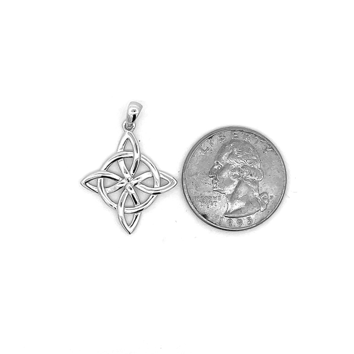 Kenzy Mii- 925 Sterling Silver Irish Celtic Quaternary Knot Women's Pendant