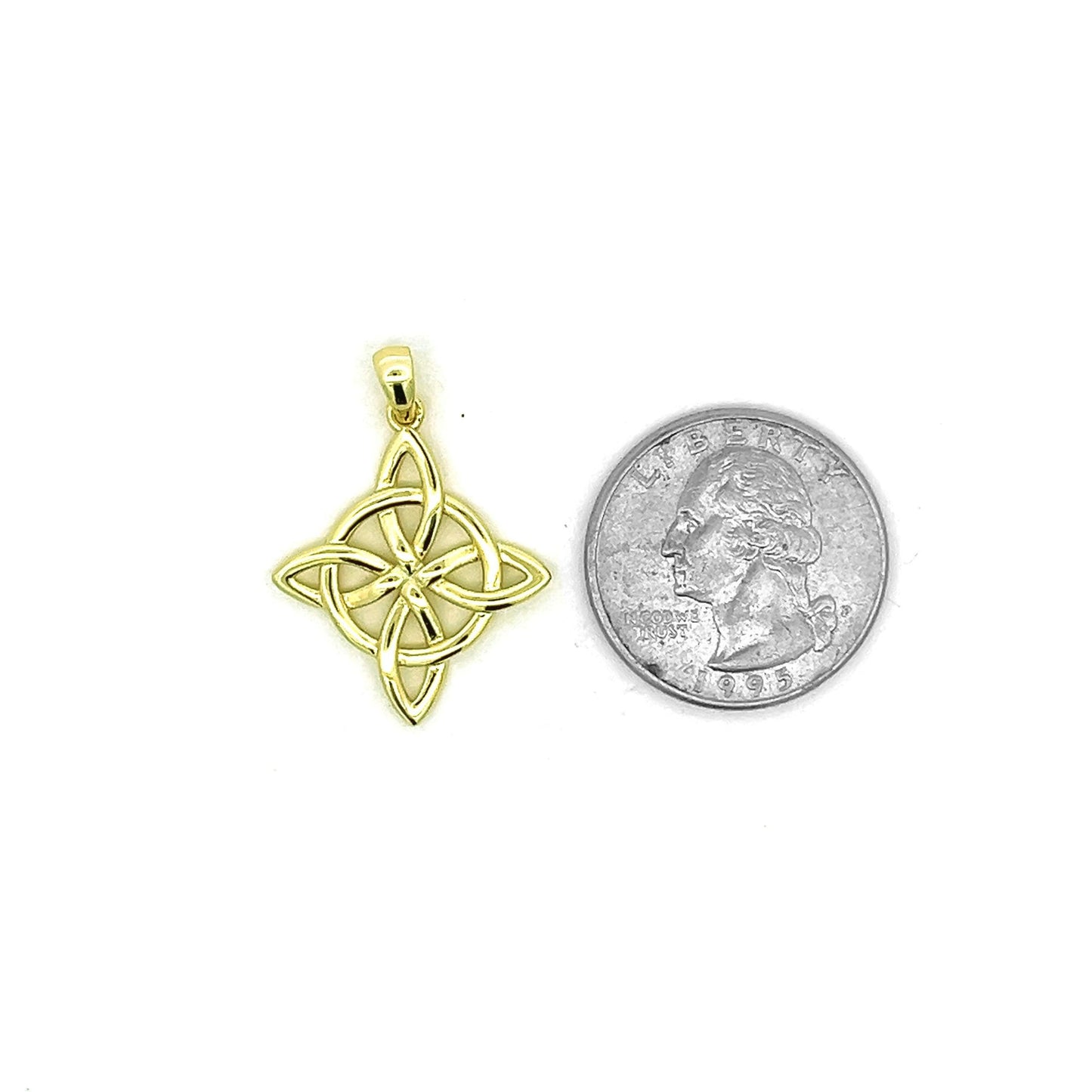 Kenzy Mii- 925 Sterling Silver Irish Celtic Quaternary Knot Women's Pendant