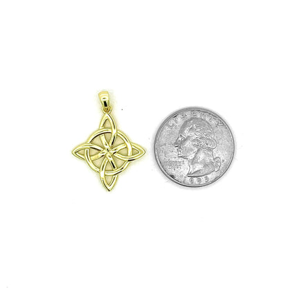 Kenzy Mii- 925 Sterling Silver Irish Celtic Quaternary Knot Women's Pendant