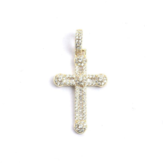 Kenzy Mii - 925 Sterling Silver Zircon Cross Men's Pendant