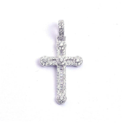 Kenzy Mii - 925 Sterling Silver Zircon Cross Men's Pendant
