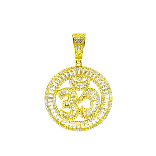 Kenzy Mii - 925 Sterling Silver Vizyra Swarovski Zirconia Pave Men's Pendant