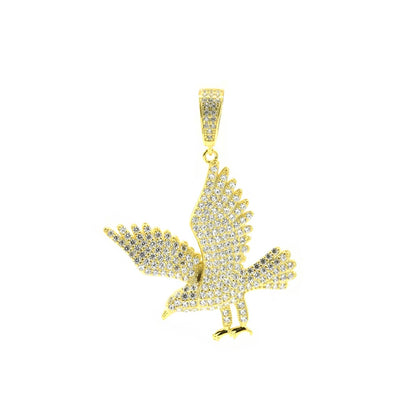 Kenzy Mii - 925 Sterling Silver Eagle Diamond Pave Men's Pendant