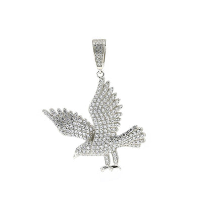 Kenzy Mii - 925 Sterling Silver Eagle Diamond Pave Men's Pendant