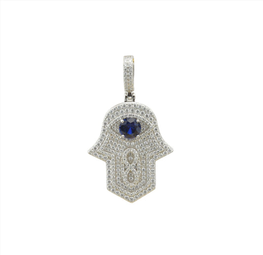 Kenzy Mii - 925 Sterling Silver Hands Down Hamsa Men's Pendant