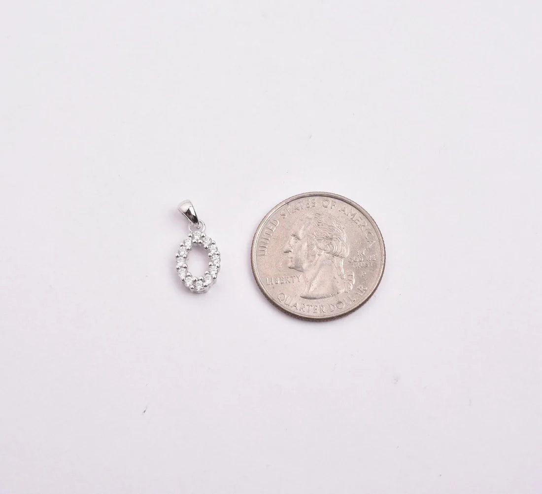 Kenzy Mii- 925 Sterling Spark Charm Crystal Alphabetic Rhinestone Women's Pendant