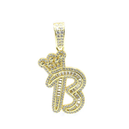 Kenzy Mii- 925 Sterling Crown Alphabetic Letter Women's Pendant