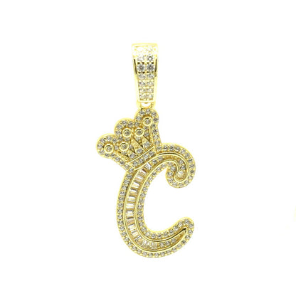 Kenzy Mii- 925 Sterling Crown Alphabetic Letter Women's Pendant