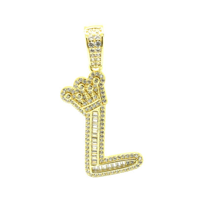 Kenzy Mii- 925 Sterling Crown Alphabetic Letter Women's Pendant