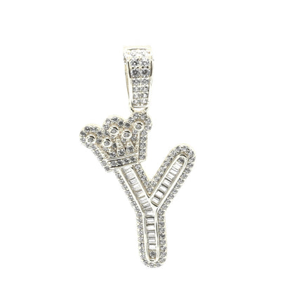 Kenzy Mii- 925 Sterling Crown Alphabetic Letter Women's Pendant