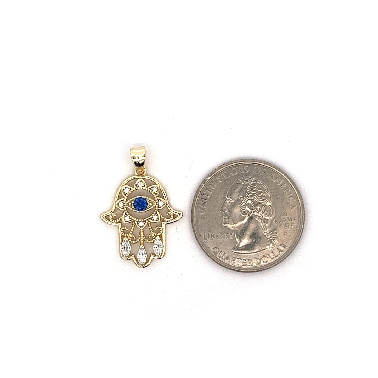 Kenzy Mii- 925 Sterling Silver Classy Hamsa Hand Women's Pendant