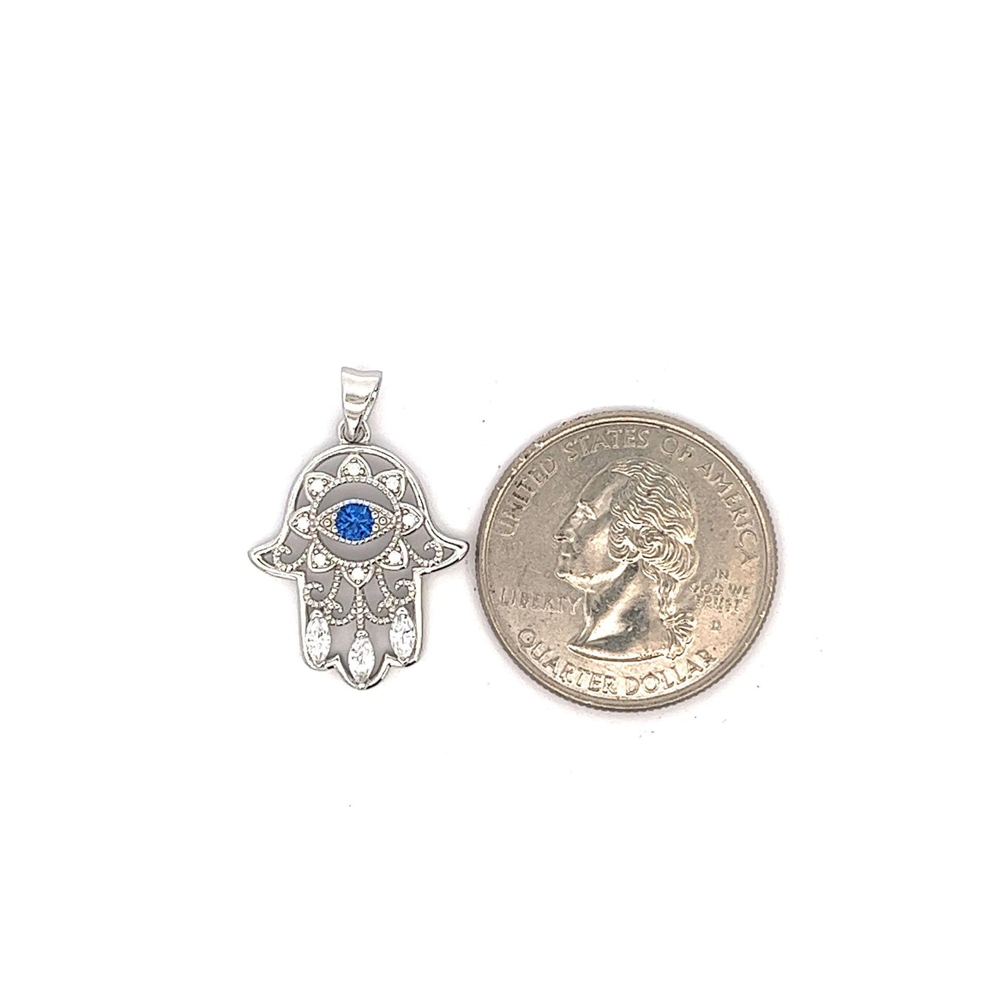 Kenzy Mii- 925 Sterling Silver Classy Hamsa Hand Women's Pendant