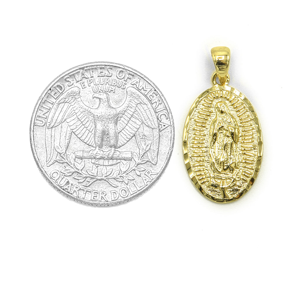 Kenzy Mii- 925 Sterling Silver Virgin Mary Oval Medallion Women's Pendant