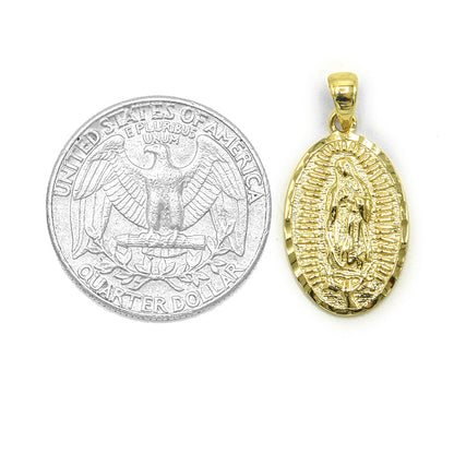 Kenzy Mii- 925 Sterling Silver Virgin Mary Oval Medallion Women's Pendant