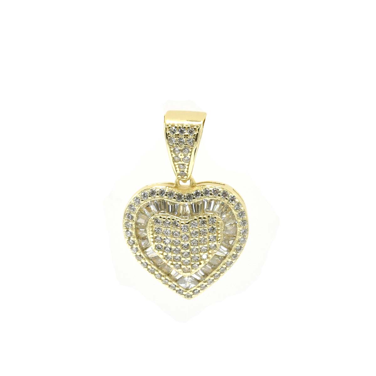 Kenzy Mii- 925 Sterling Silver Heart Triple Layer Women's Pendant