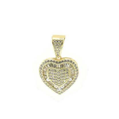 Kenzy Mii- 925 Sterling Silver Heart Triple Layer Women's Pendant