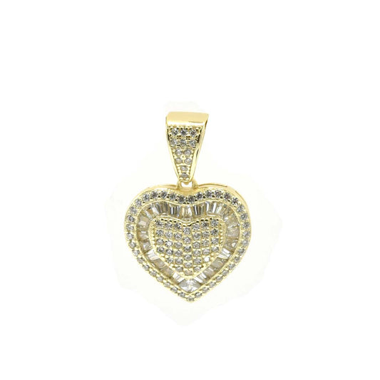 Kenzy Mii- 925 Sterling Silver Heart Triple Layer Women's Pendant