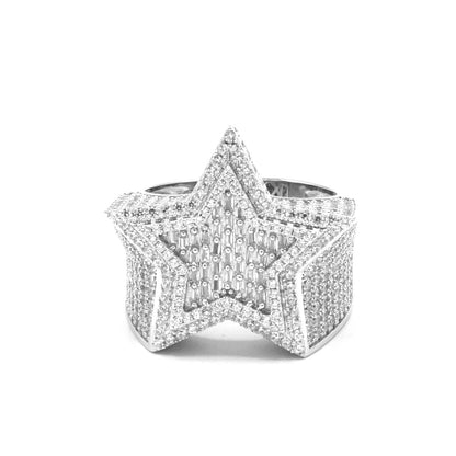 Kenzy Mii - 925 Sterling Silver Star Men's Ring