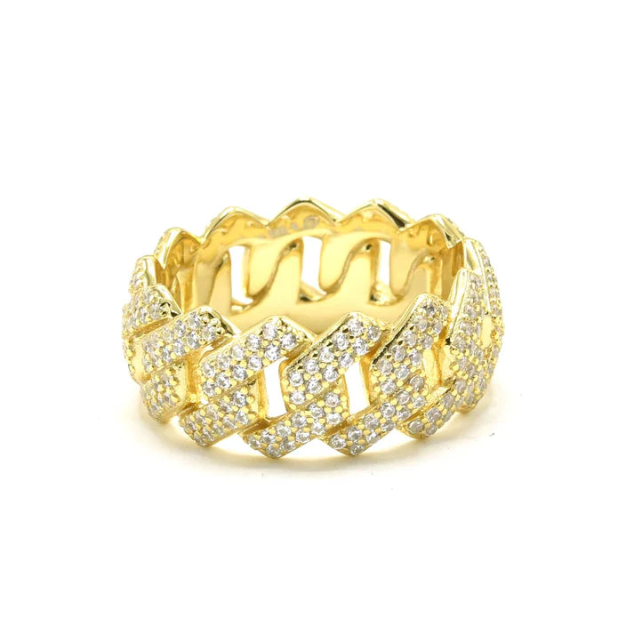 Kenzy Mii - 925 Sterling Silver Prong Cuban Men's Ring