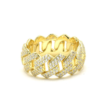 Kenzy Mii - 925 Sterling Silver Prong Cuban Men's Ring