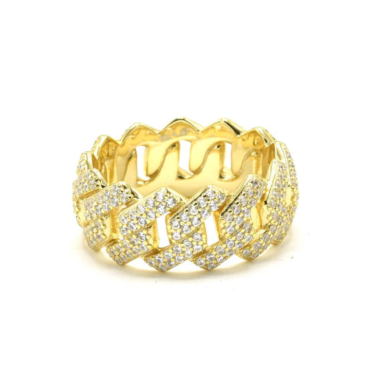 Kenzy Mii - 925 Sterling Silver Prong Cuban Men's Ring