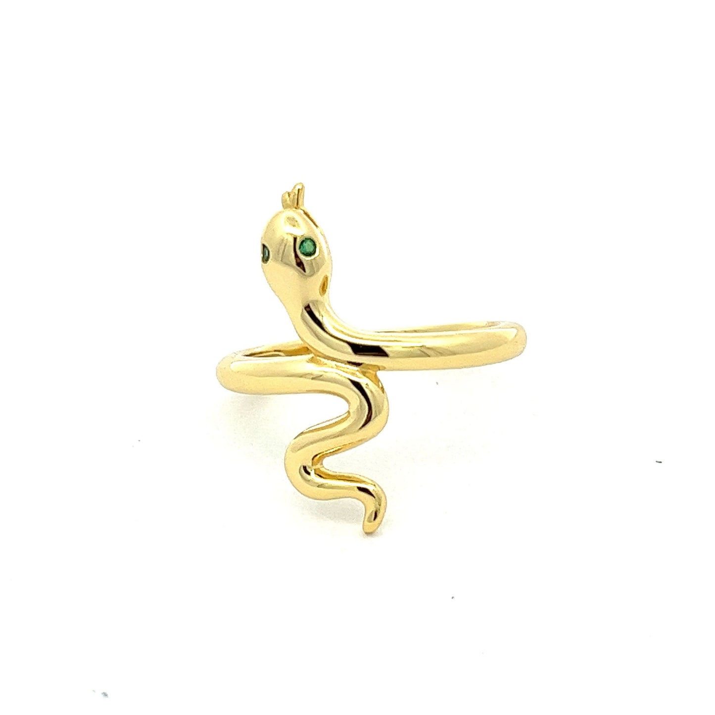 Kenzy Mii- 925 Sterling Silver Punk Zircon Snake Shape Women's Ring