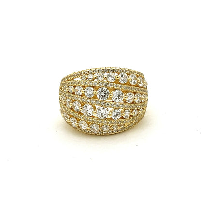 Kenzy Mii- 925 Sterling Silver Castafiore Multi Row Women's Ring