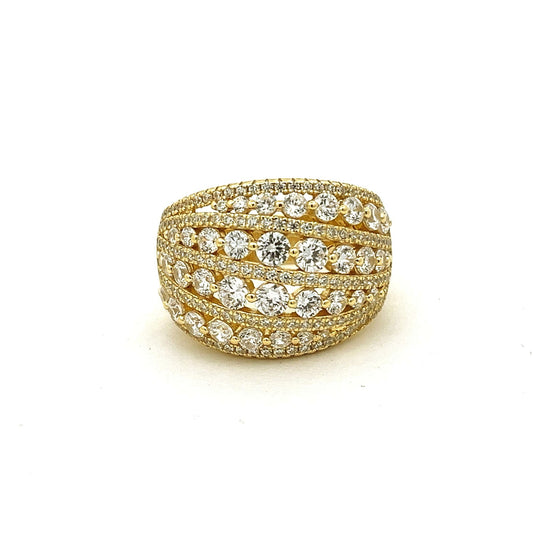 Kenzy Mii- 925 Sterling Silver Castafiore Multi Row Women's Ring