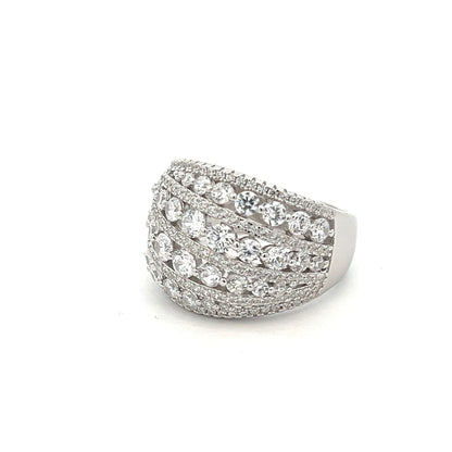Kenzy Mii- 925 Sterling Silver Castafiore Multi Row Women's Ring