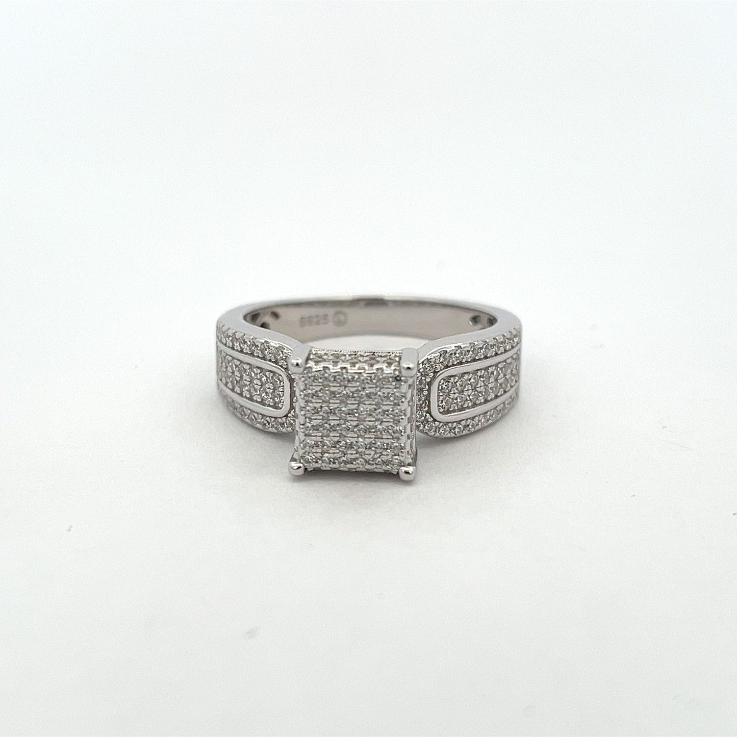 Kenzy Mii- 925 Sterling Silver Cluster Cubic Zirconia Women's Ring