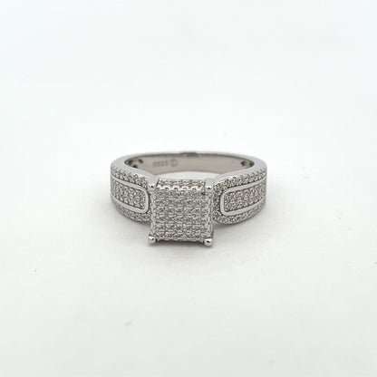 Kenzy Mii- 925 Sterling Silver Cluster Cubic Zirconia Women's Ring