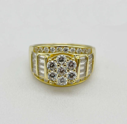 Kenzy Mii- 925 Sterling Silver Flower Style Cluster Women's Ring