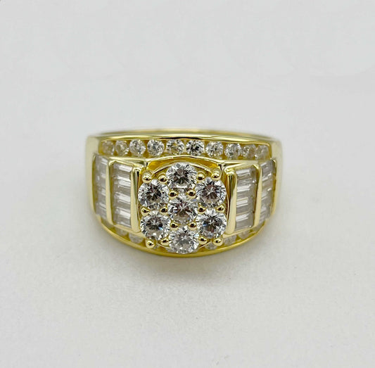 Kenzy Mii- 925 Sterling Silver Flower Style Cluster Women's Ring