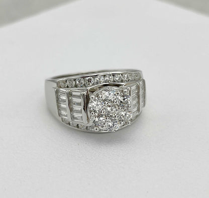 Kenzy Mii- 925 Sterling Silver Flower Style Cluster Women's Ring